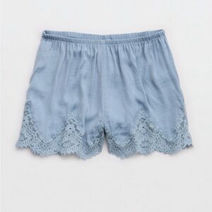 Aerie × Emily + Meritt Satin Lace Sleep Shorts